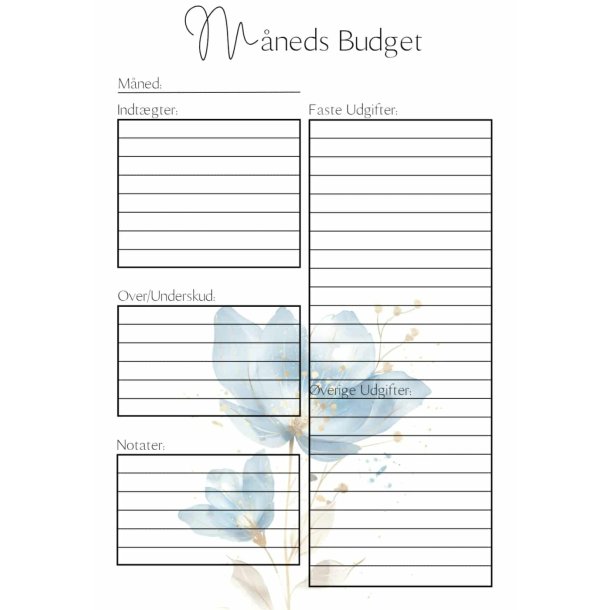 rs Budget Bog - Bl blomster