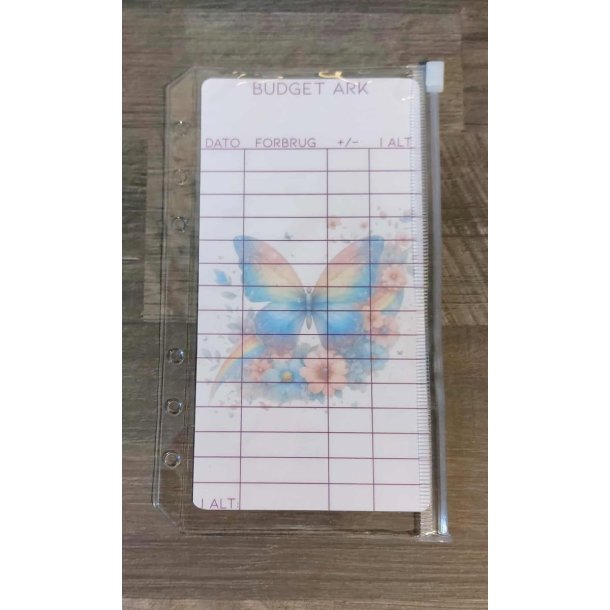 A6 Klar enkelt lomme med zip